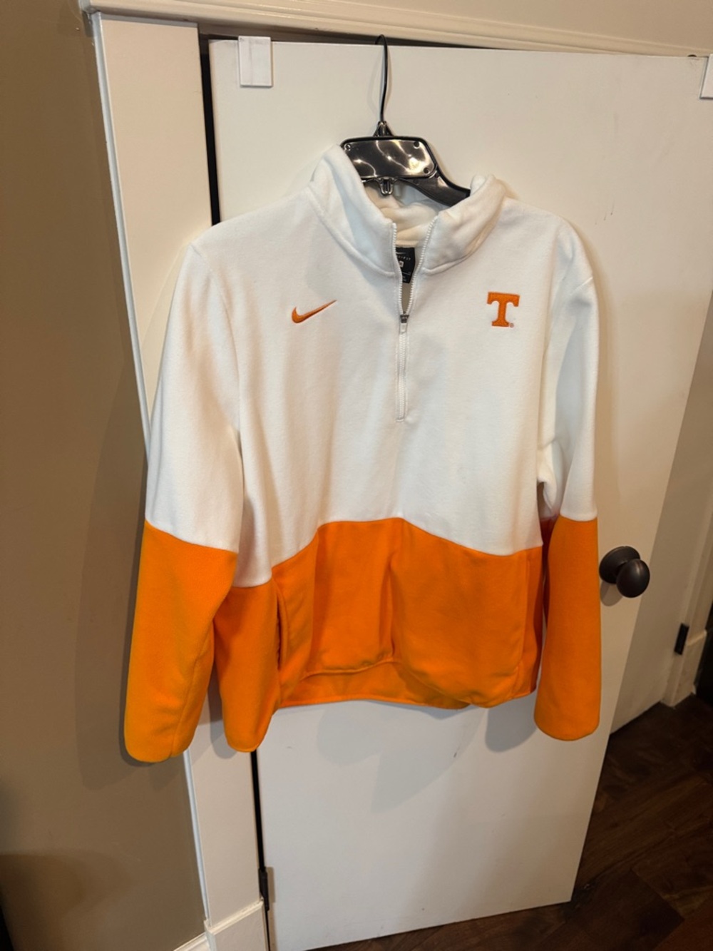 Nike Tennessee Volunteers White and Orange Fleece Quarter-Zip Pullover